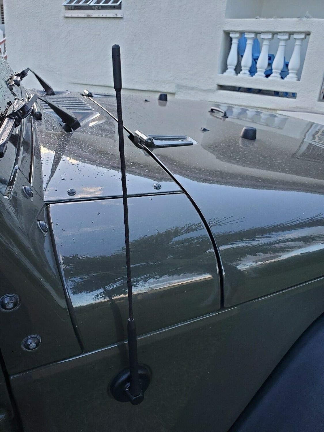 16" inch Fuba Antenna Replacement Mast Black Power Radio AM/FM for Jeep Wrangler 2007-2020