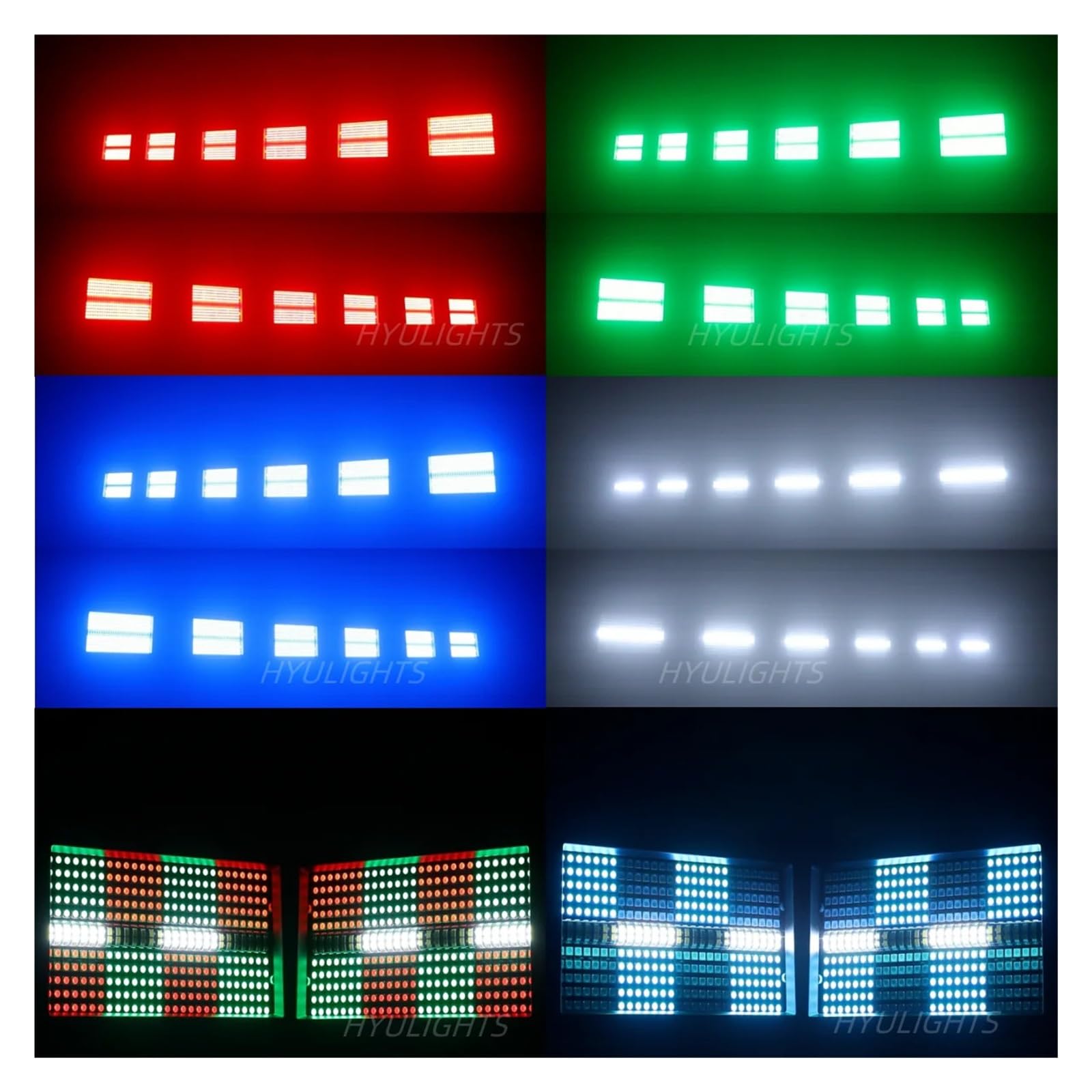 Oświetlenie Dyskotekowe 60W Mni LED Strobe RGB 3w1 8 partycji +Biały 8000K 4 partycje DMX Super Bright Dj Wash Bar Efekty oświetlenia scenicznego