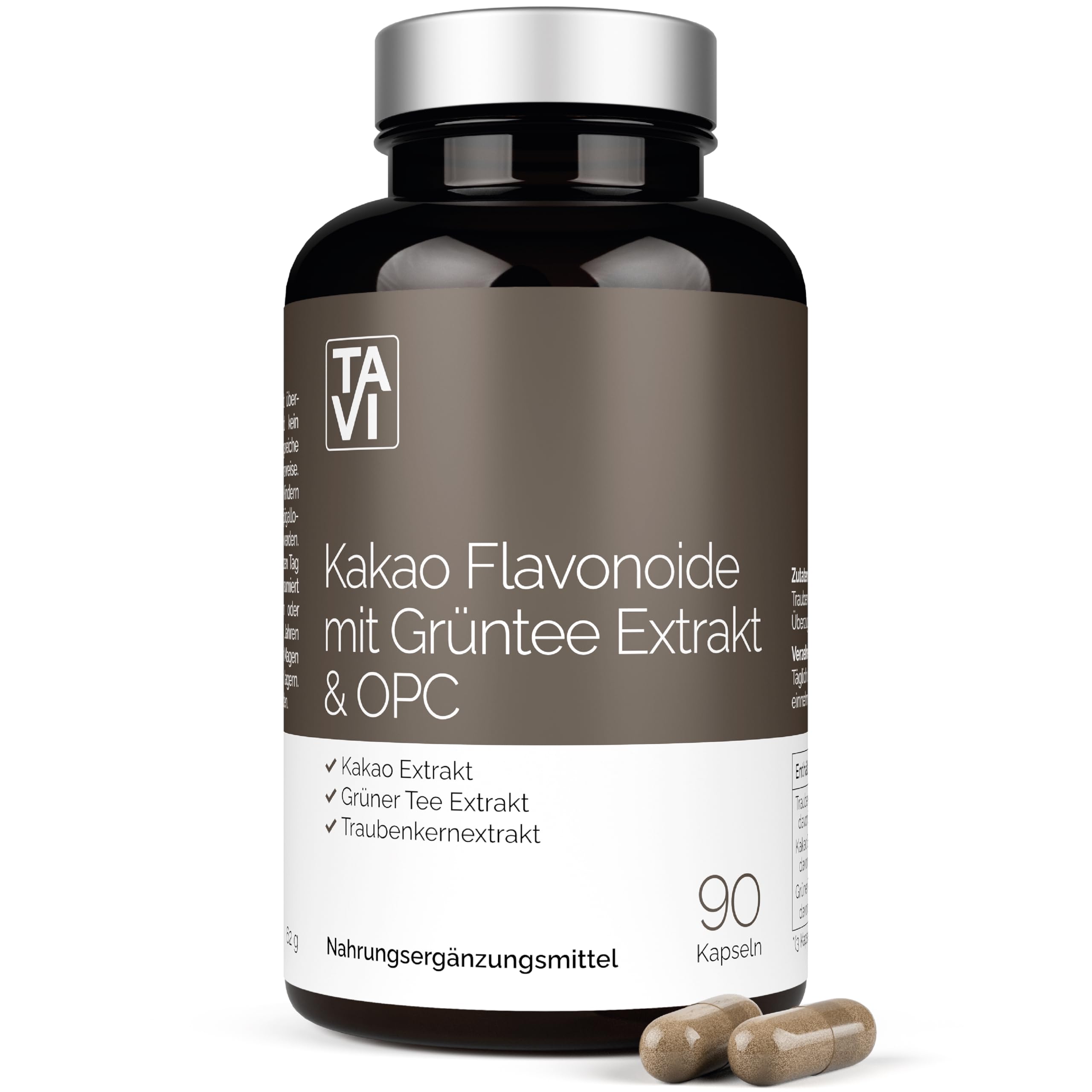 Flavonoide | Bioflavonoide | 90 Kapseln | Kakao Flavonoide, OPC, Grüntee Extrakt, EGCG