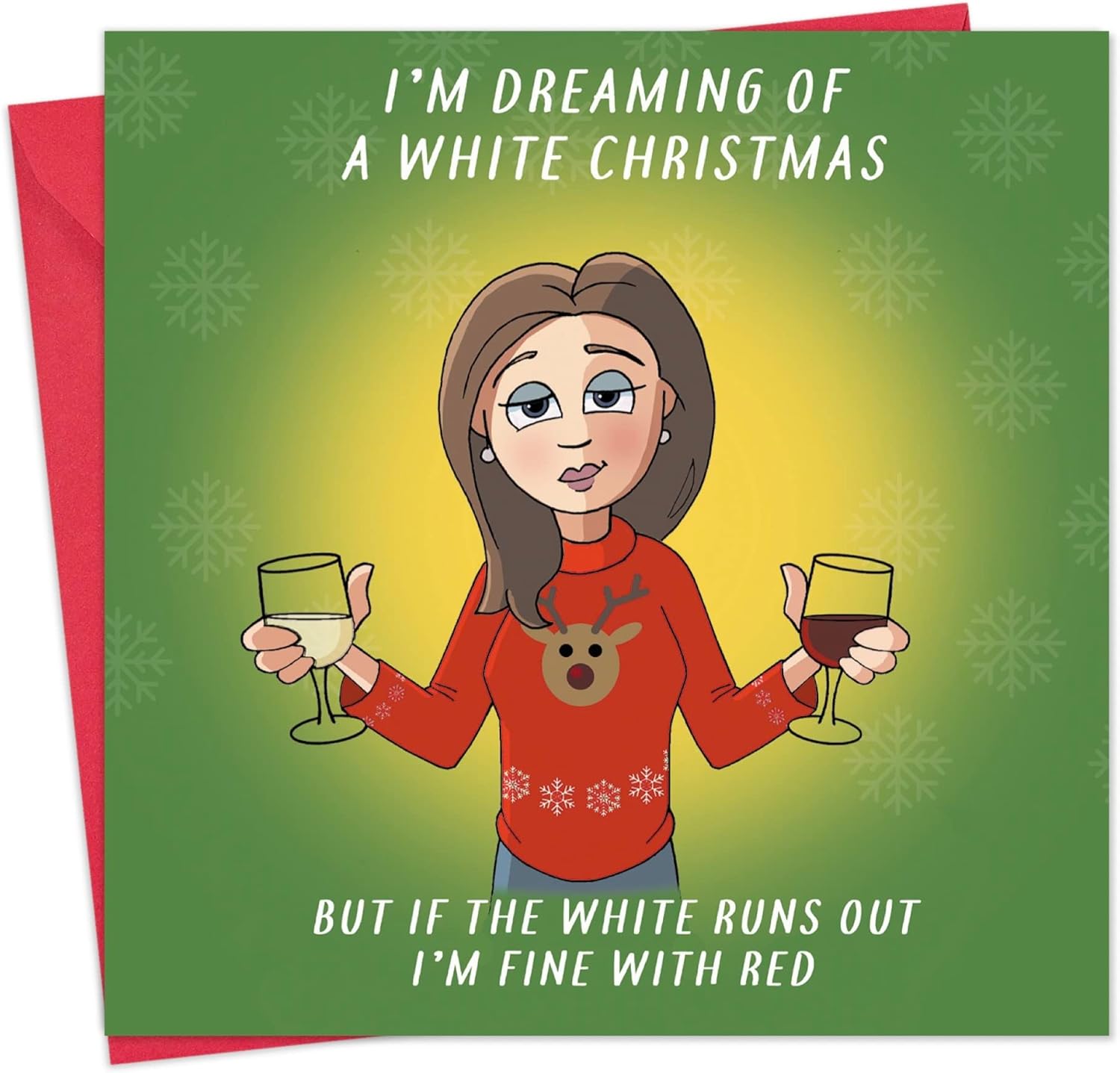 Twizler Merry Christmas Card with Wine Happy Christmas