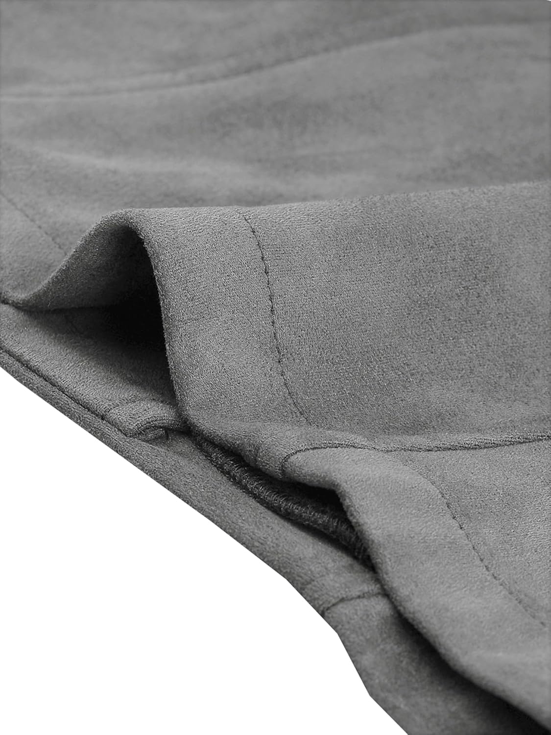 Allegra K Women's Faux Suede Jacket Stand Collar Zip Up Long Sleeve Motorcycle Biker Coat - Image 5