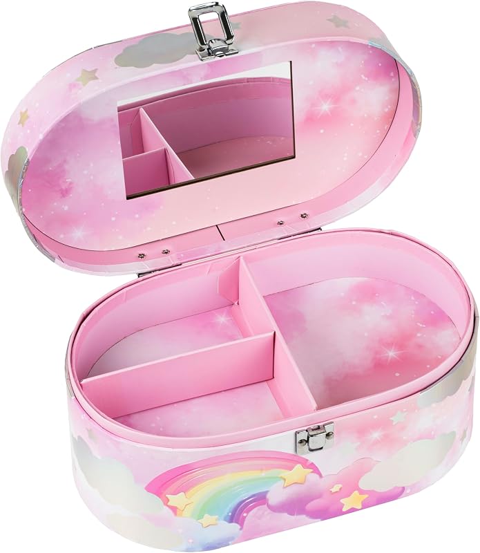 VOTUM Maleta de maquiagem Rainbow Unicorn com espelho e compartimentos