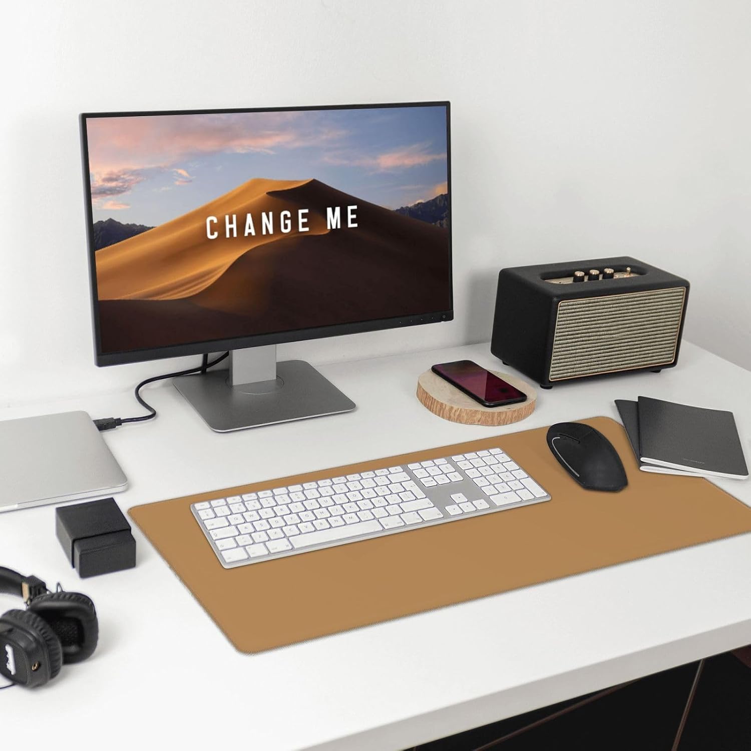 Brown Large Gaming Office Mouse Pad-Durable,Non-Slip,Eco-Friendly Desk Mat for Enhanced Comfort and Stability.