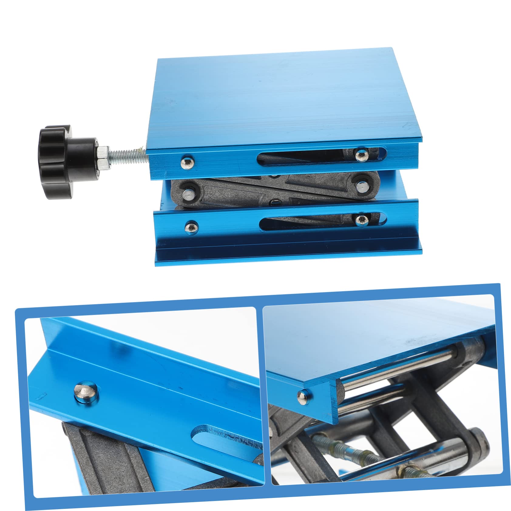 Mesa Elevadora de Aluminio Manual, Altura Ajustable, Plata
