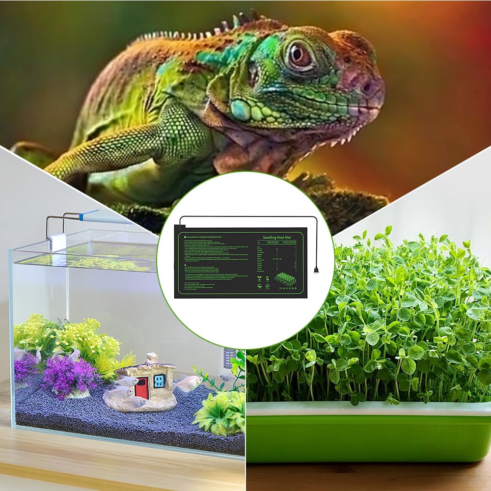 LUFEIS Esterilla Calefactora para Plantas, 20W Alfombrilla Térmica para Plántulas, Manta Termica Plantas de Invernadero, para Invernadero, Germinación, Jardín Hidropónico, Terrario, 25 * 52,5cm