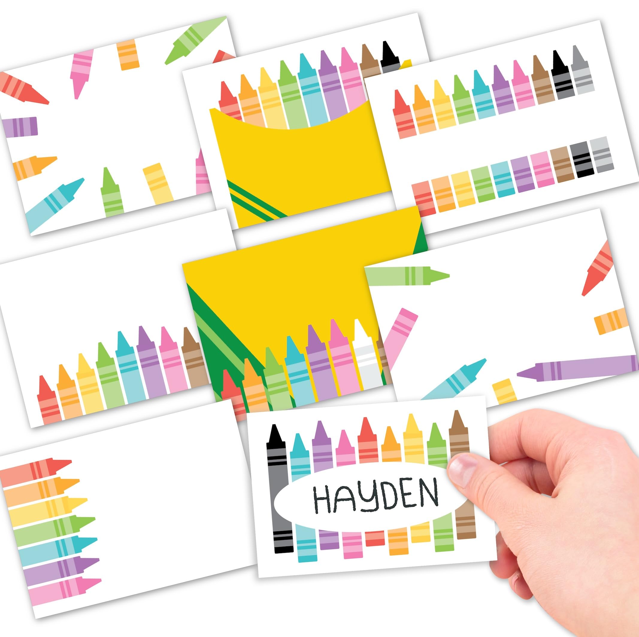 Hadley Designs Adhesive Name Tags Sticker -56 Nametags for Classroom Decor, Student Name Tag Stickers for Kids, Classroom Labels for Teachers Supplies