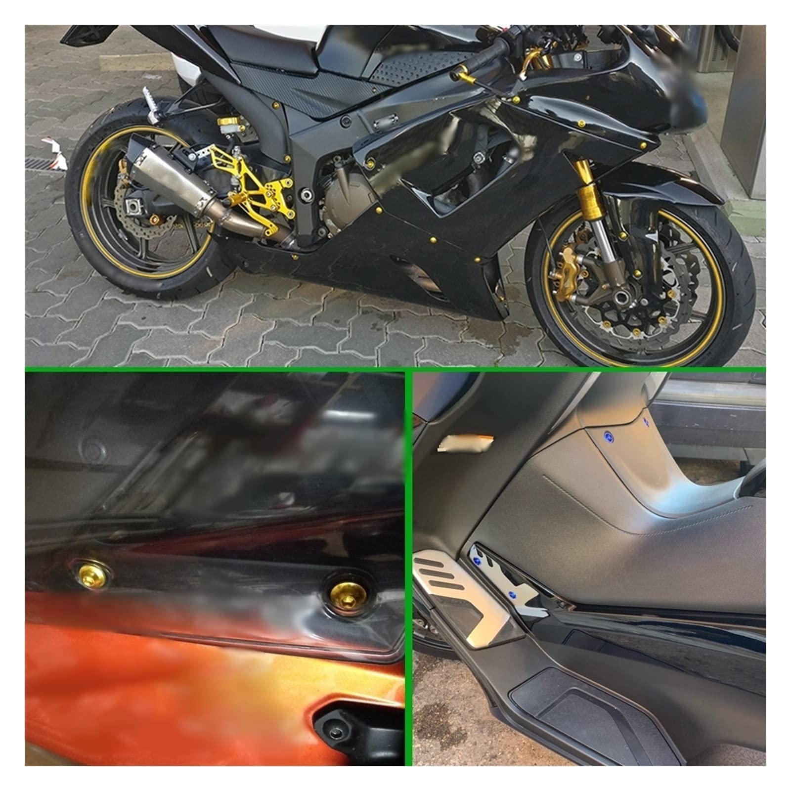 Viti per carrozzeria Universale del Motociclo Carena Vite Molla Bulloni Kit Corpo di Fissaggio Pinze per Yamaha Tmax 500 Tmax500 Tmax 530 TMAX 530 2001-2020 2019 2018 2017 2016 2015 (Color : Black)