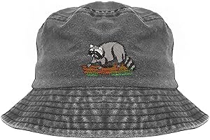 Adorable Raccoon Embroidered Bucket Hat: A Wildlife-Inspired Fashion Statement