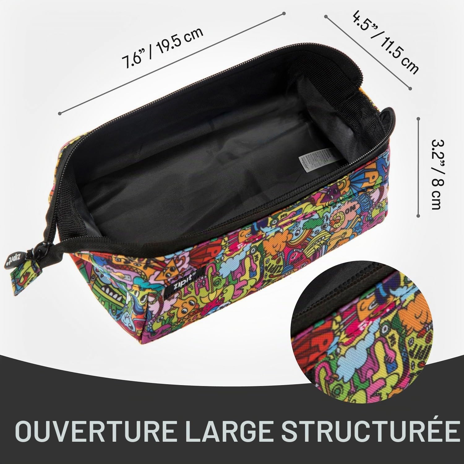 ZIPIT Lenny Trousse à crayons grande capacité pour école et bureau