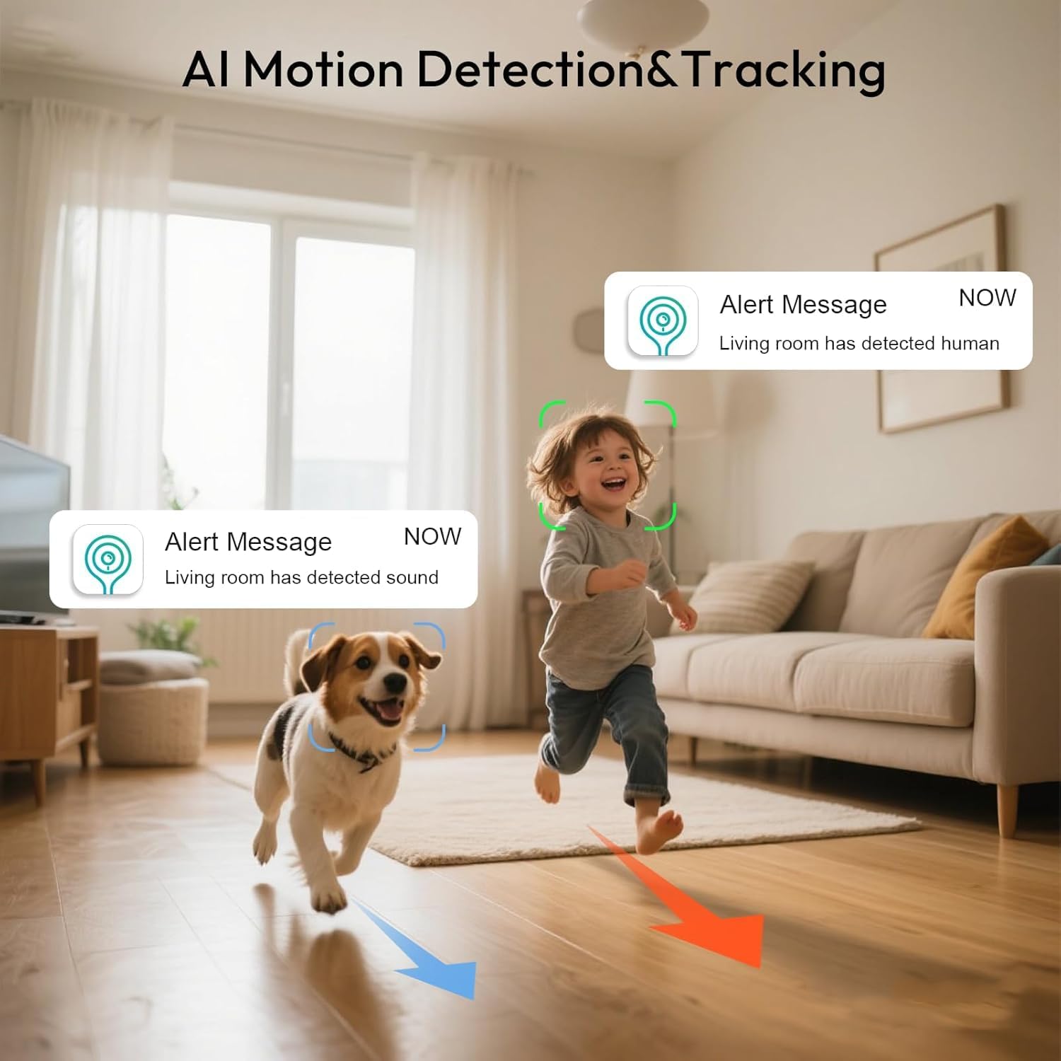 Rraycom 2Pack Indoor Security Camera 5G/2.4 GHz Wi-Fi, 2.5K Baby Monitor Pet/Dog Camera 360-Degree for Home Security, Smart Motion Tracking, 24/7 Live View, Night Vision, Works/w Alexa