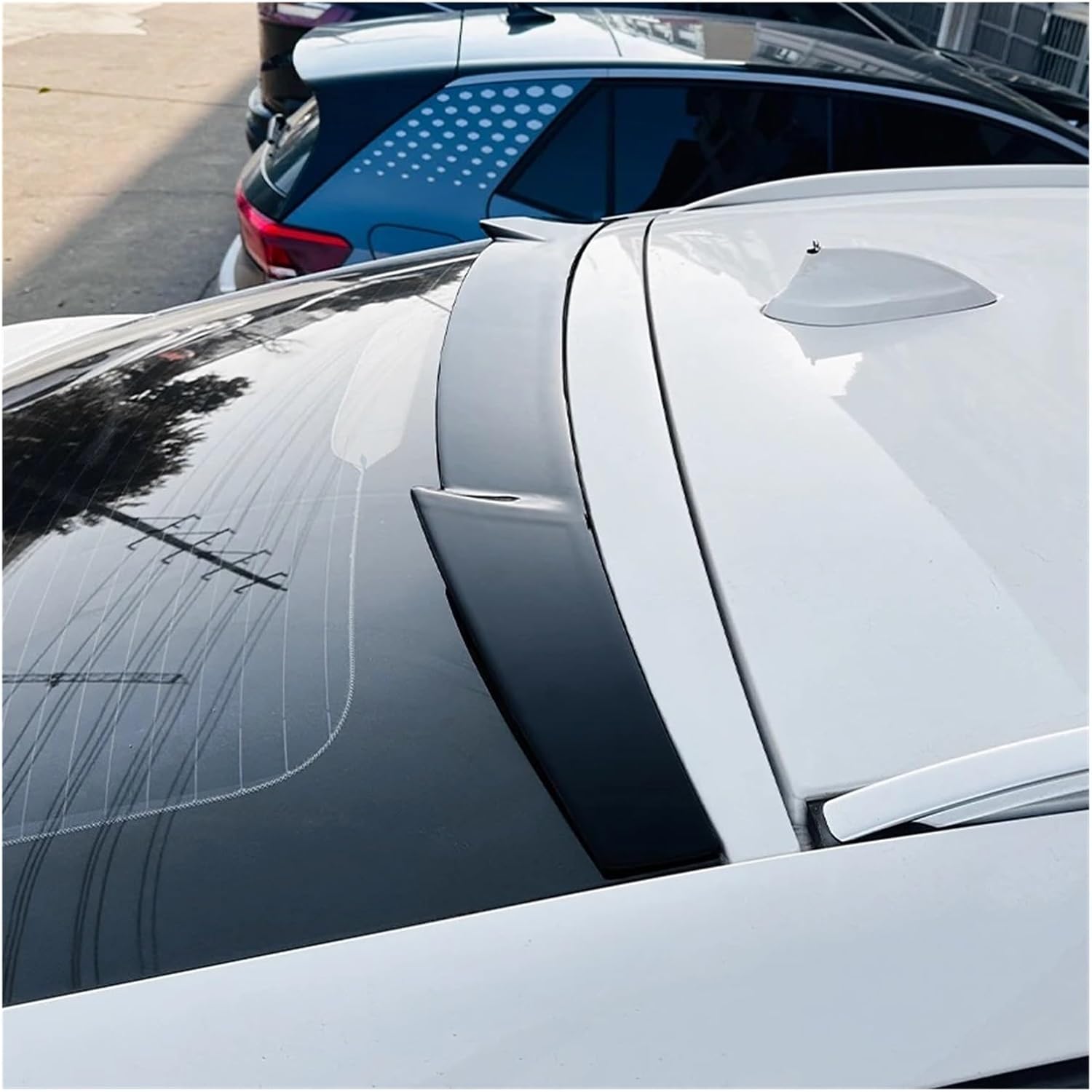 Car Tail Top Wind Wing Spoiler Roof Trunk Splitter Fixed Compatible For BMW X6 F16 2015-2019 Exterior Modification Accessory(Gloss black)