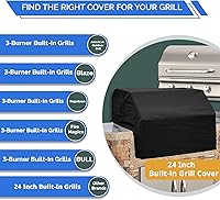 Vista 3 de Covers & All Built-in Grill Cover for Outdoor Grill – Heavy Duty 12 oz Waterproof Built-in BBQ Grill Cover, PVC-Coated Polyester with Elastic Hem