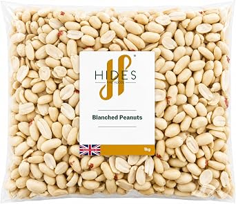Hides Fine Foods - Blanched Peanuts - 1kg - GMO - Free - Suitable for Vegetarians - Cooking - Salads - Snacking - Desserts - Cakes - Cookies - Breakfast - Trail Mix