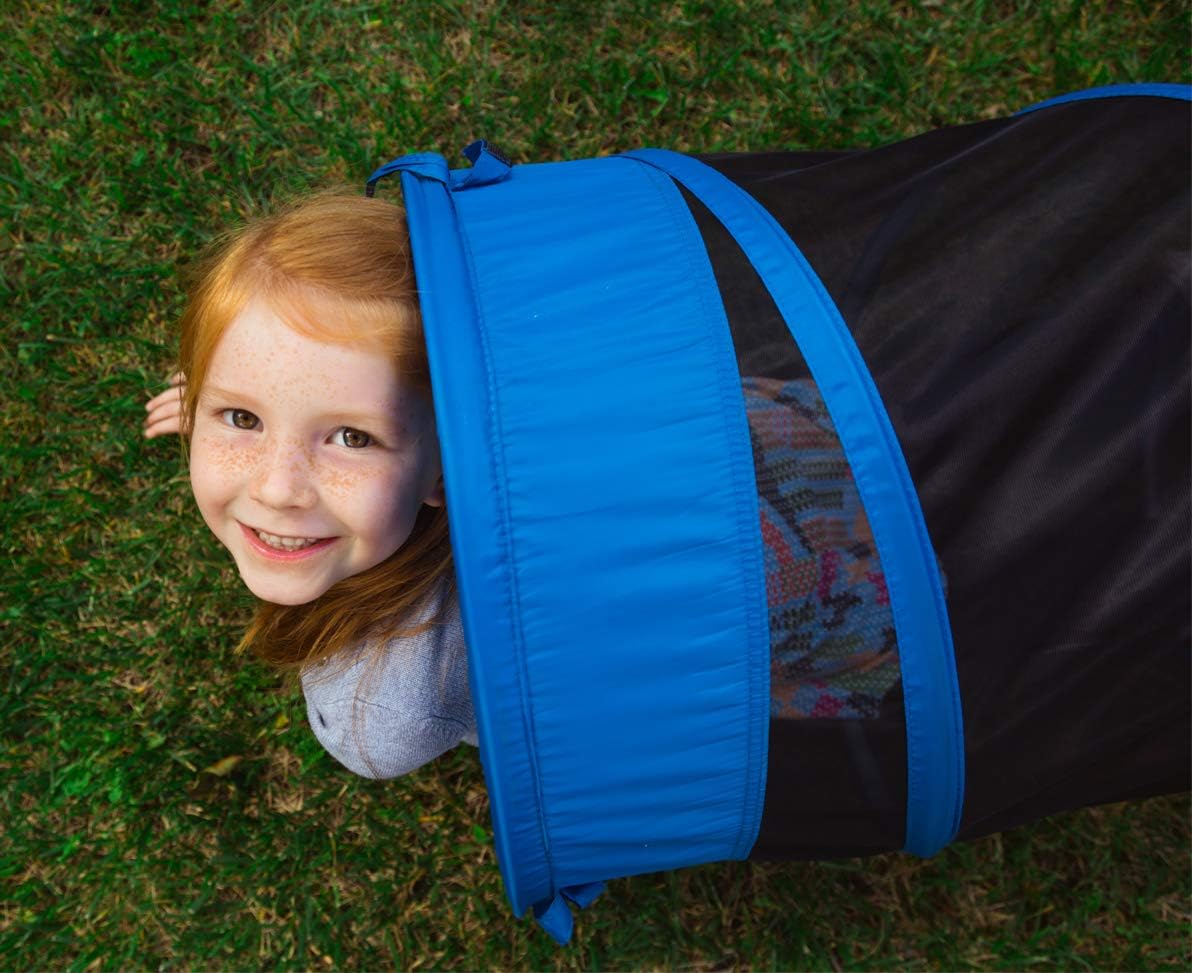 Pacific Play Tents 20406 Kids The Fun Tube 6-Foot Crawl Play Tunnel, 6' X 19" Diameter, Blue/Black : Toys & Games
