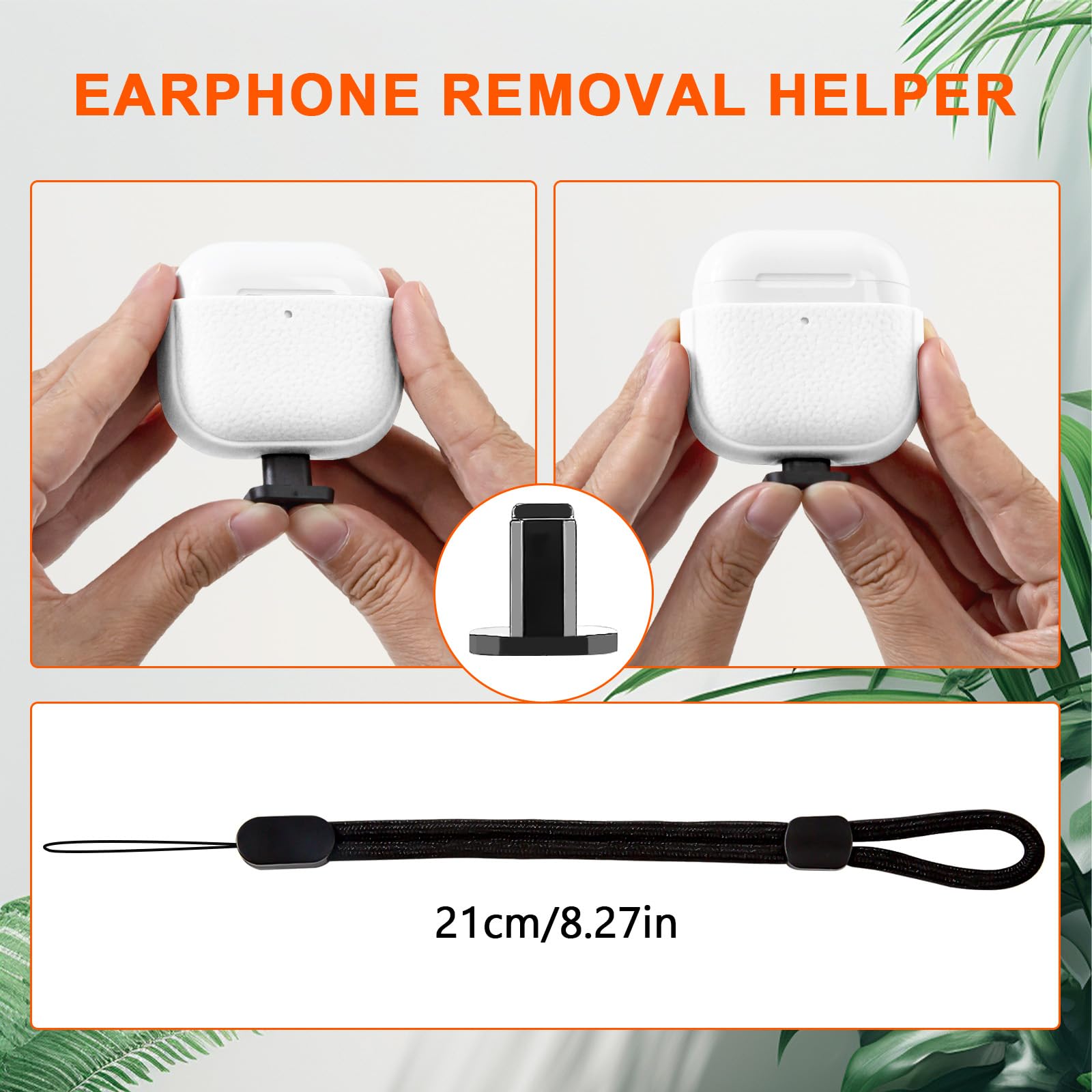 Teyomi Coque Compatible AirPods 4 Avec Dragonne - Étui Protection Orange, Recharge Sans Fil Et Outil De Retrait