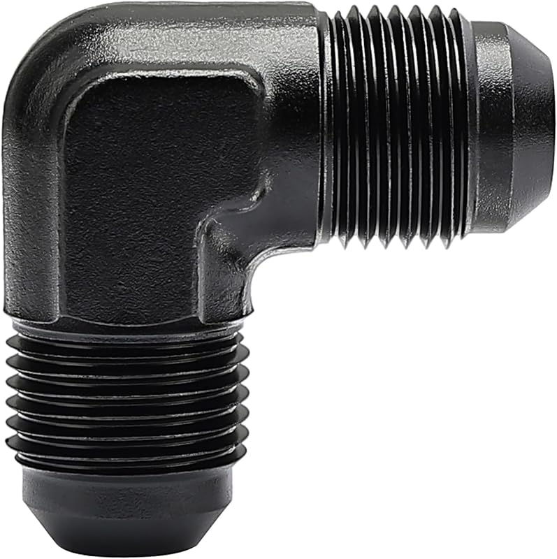 Conector União 8AN Macho para Macho 90° EVIL ENERGY em Alumínio Preto – 1 unidade