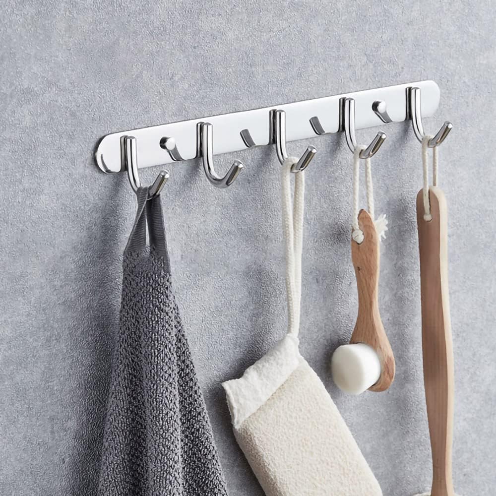 Grizef 5 Hooks 14inch SUS304 Stainless Steel Coat Hanger Clothes Rack Heavy Duty Clothes Hat Holder - Image 5