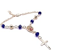 Vista 1 de Pulsera Rosario Pequeño Colgante Virgen de Guadalupe y Crucifijo
