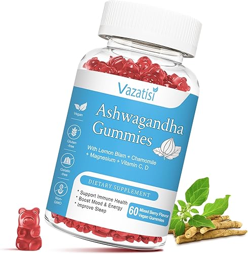 Gomitas de Ashwagandha sin azúcar para mujeres y hombres, suplemento orgánico de extracto de raíz de ashwa para relajarse, restaurar el equilibrio,