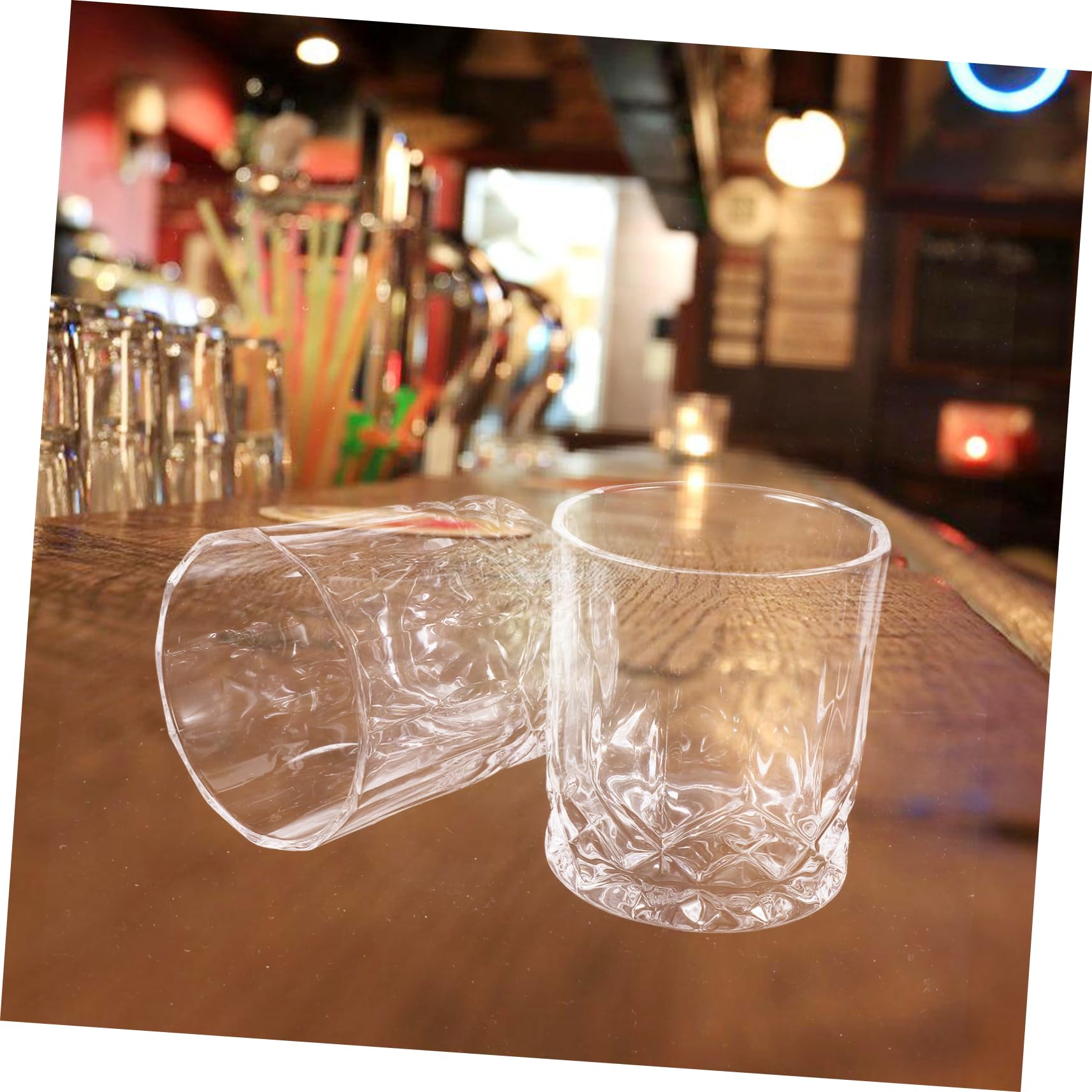 Mipcase 4 piezas Vasos de Whisky de Vidrio de Copa de Vino para Bebidas Elegantes Hogar y Bar