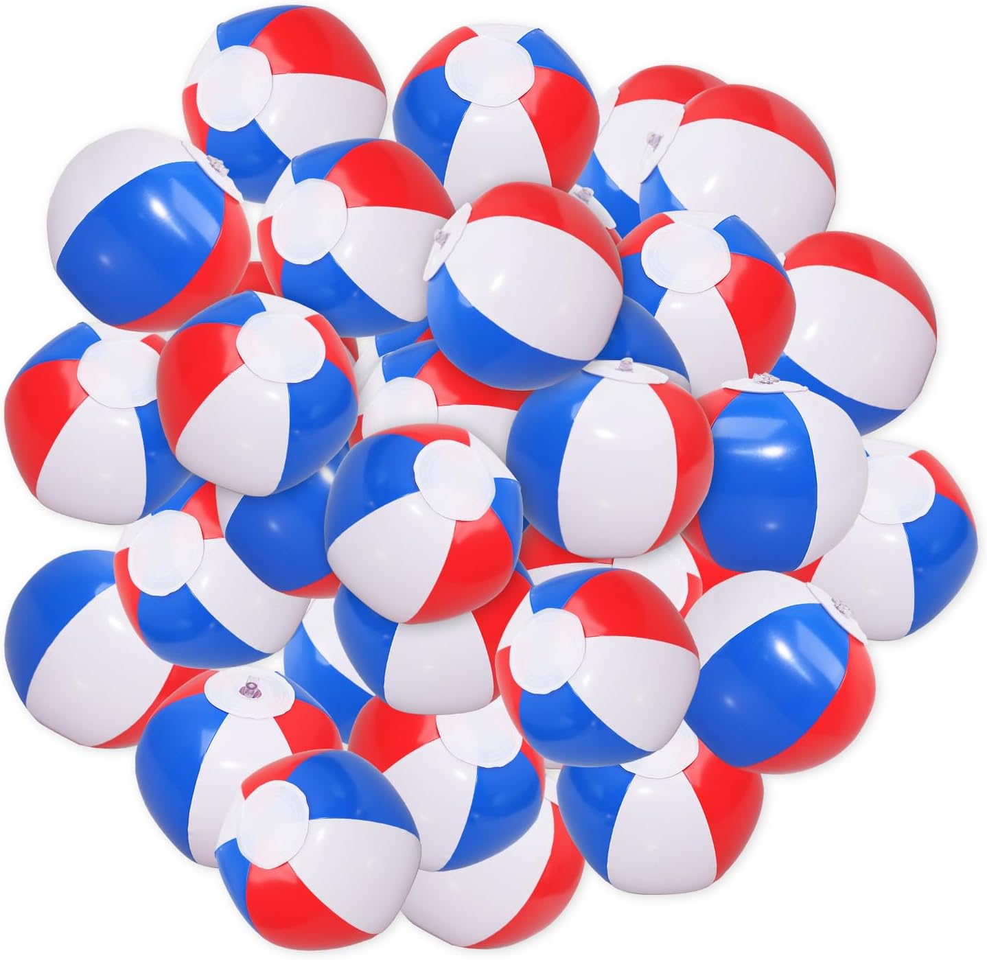 120 Pcs 4 to 5 Inches Red White and Blue Beach Balls 4th of July Inflatable Beach Balls Bulk Patriotic Summer Toys for Independence Day Kids Games Pool Hawaiian Beach Water Party Favors