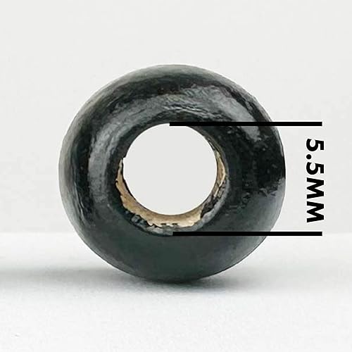 Miniatura 6 de 500 cuentas de madera multicolor de macramé con agujeros grandes, 0.472 in x 0.394 in de diámetro, agujero de 0.217 in