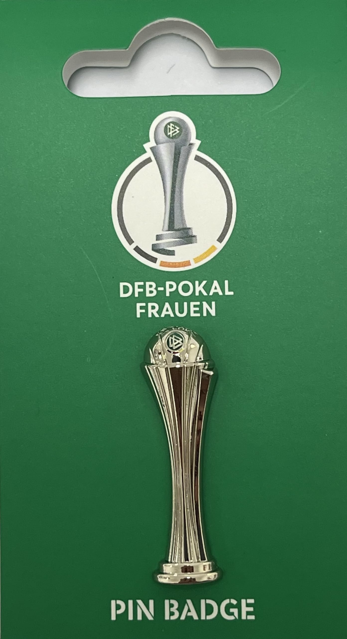 Pin Anstecker Anstecknadel Frauenfußball DFB-Pokal Damen 3D-Pokal Halfcut Trofee 30 mm Höhe Metall Miniatur Fußball Fanartikel offiziDFB Lizenprodukt Sport Merchandise Miniatur Nachbildung, Cobre