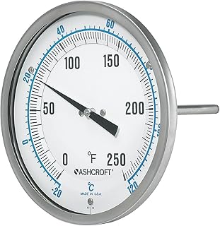 Dial Thermometer, 6in Dial, 10-290 deg. C