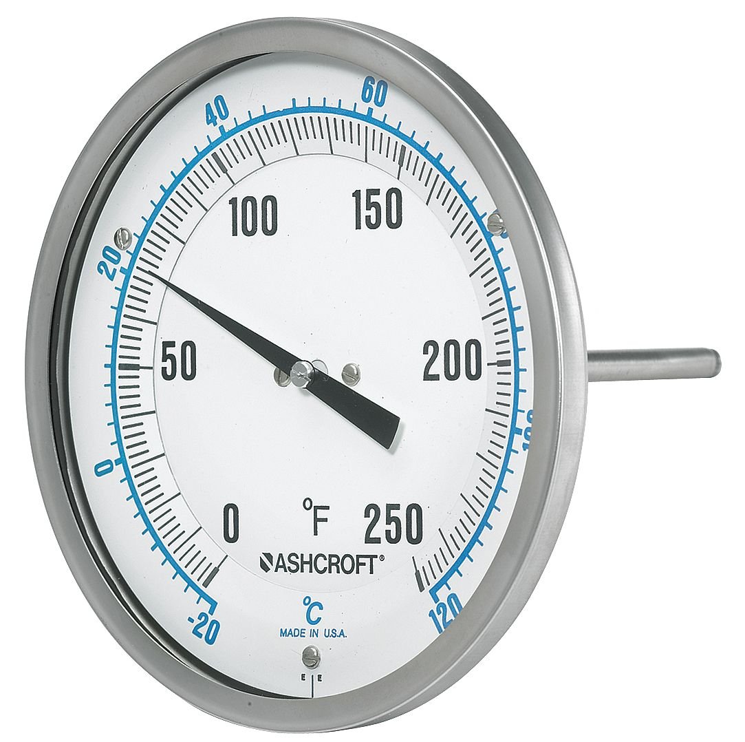 Dial Thermometer, 6in Dial, 10-290 deg. C