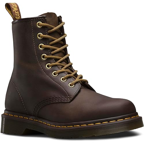 Dr. Martens Unisex 1460 Crazy Horse Leather 8 Eye Boot, Brown, 13 Women/12 Men