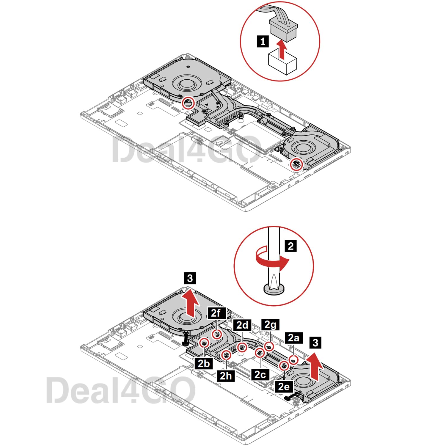 Deal4GO Ventola di Raffreddamento CPU Dissipatore Termico Assembly 02DM017 02DM016 02DM015 02DM014 Sostituzione per Lenovo Thinkpad P53