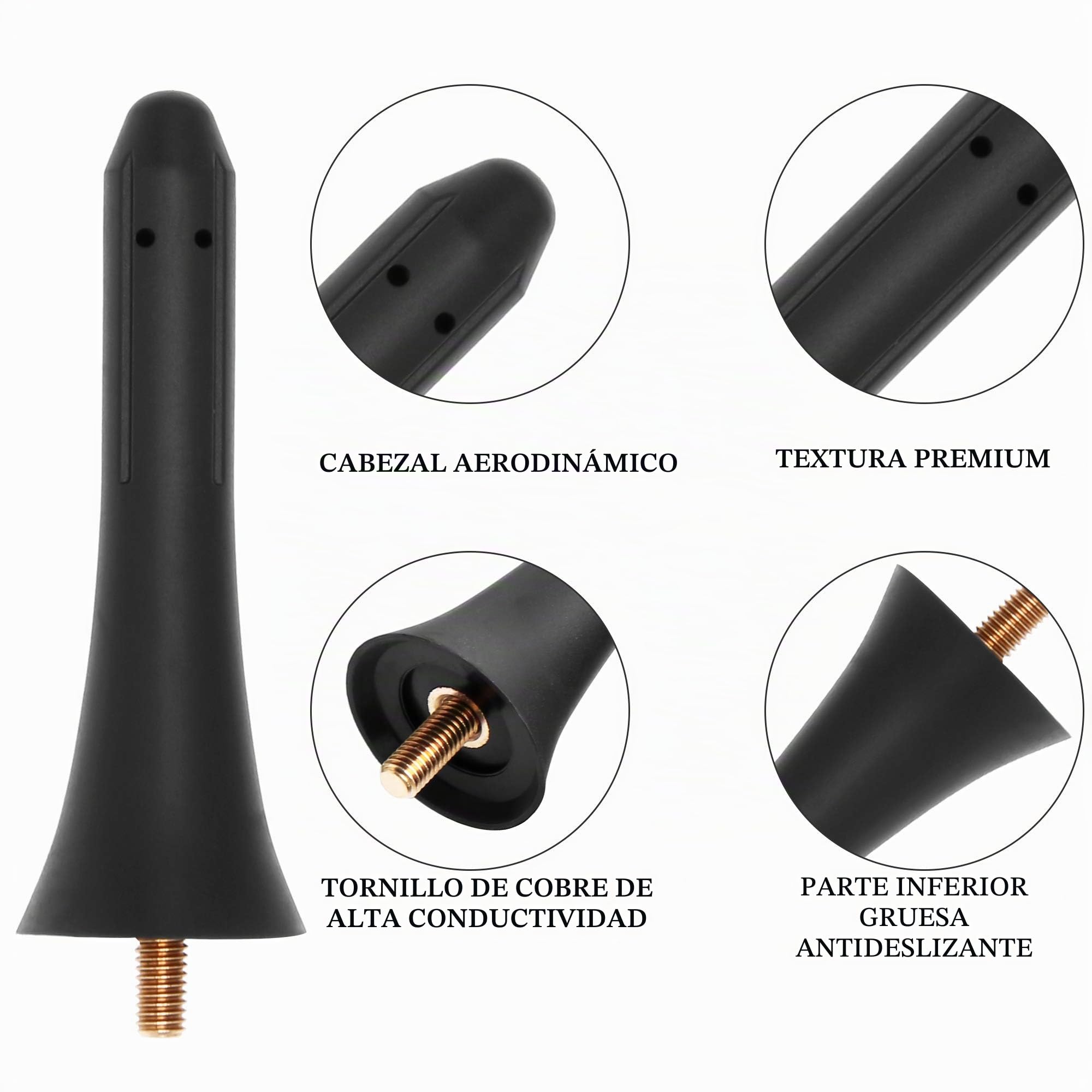 KSaAuto Antena de goma de 3 pulgadas para Mazda Miata MX-5 RF ND NC 2006-2024 OEM NF47-66-A30A, diseño de línea deportiva que mejora la apariencia, reduce la resistencia al viento y el ruido