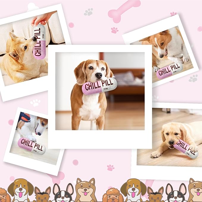 Juguete para Perros Wanheart Funny Chill Pill, Mordible y Sonoro miniatura 5
