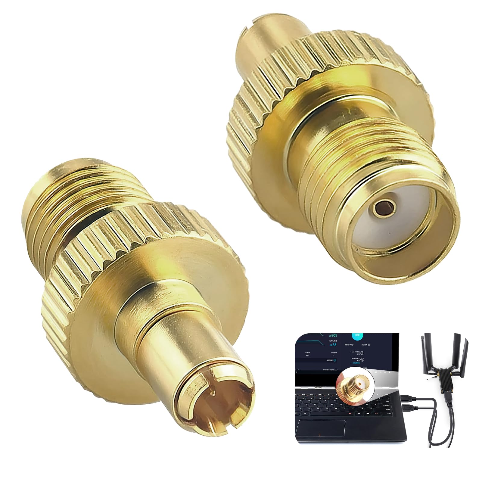 SMCEHEYA TS9 to SMA Adapter 2Pack SMA Female to TS9 Male Adapter Gold Plating RF Coaxial Connector Connector for High-Gain LTE Antennas 5G Routers Wifi Antenne Broadband Network USB Modems