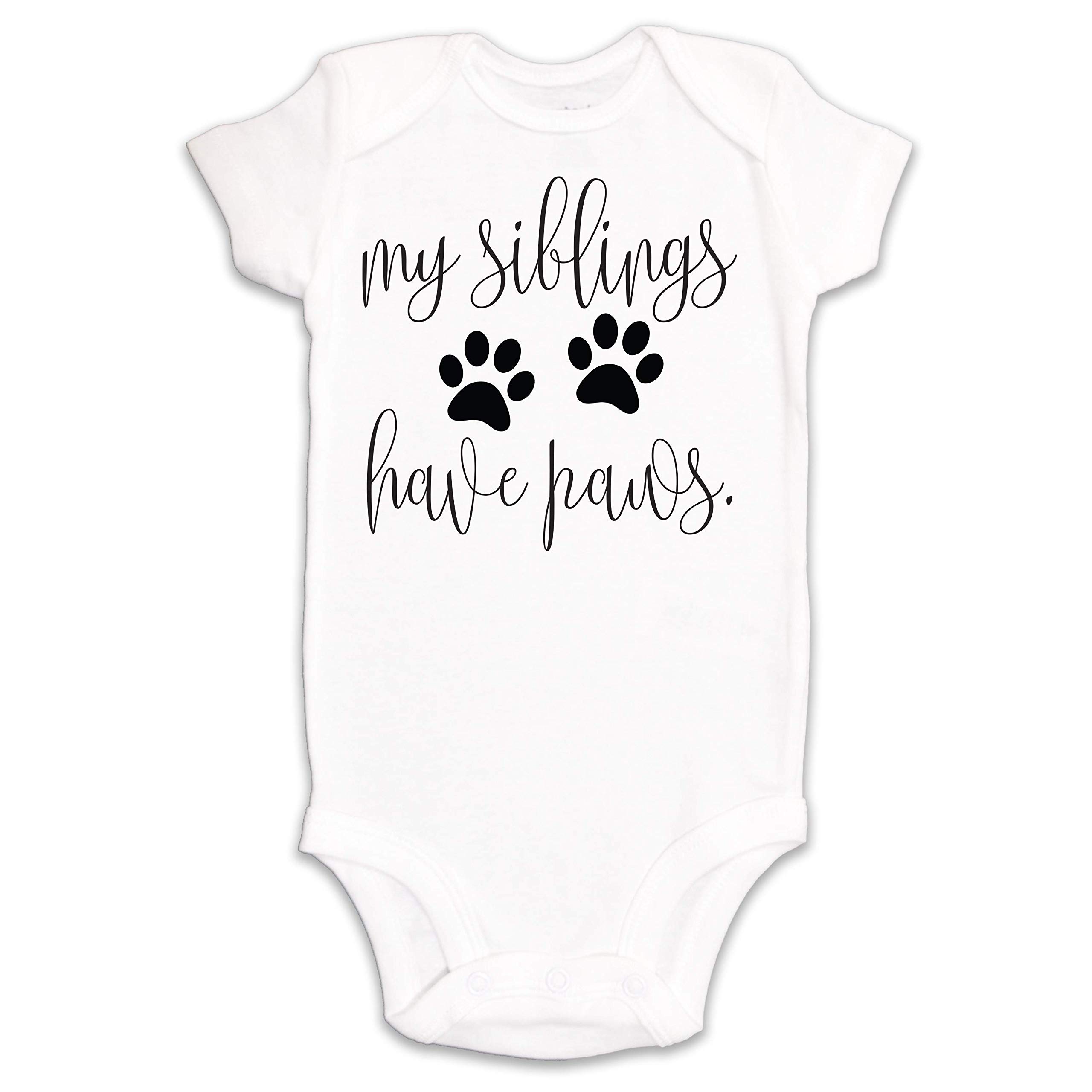Kate & Meri My Siblings Have Paws Onesie/Bodysuit Baby Romper (6-9M)