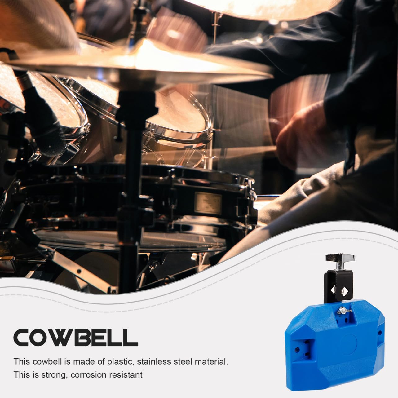 Cowbell Musicale Professionale Strumento Di Percussione Con Design Unico Facile Da Installare Suono e Delicato Per Musicisti e Insegnanti Di Musica Accessorio Per Batteristi e