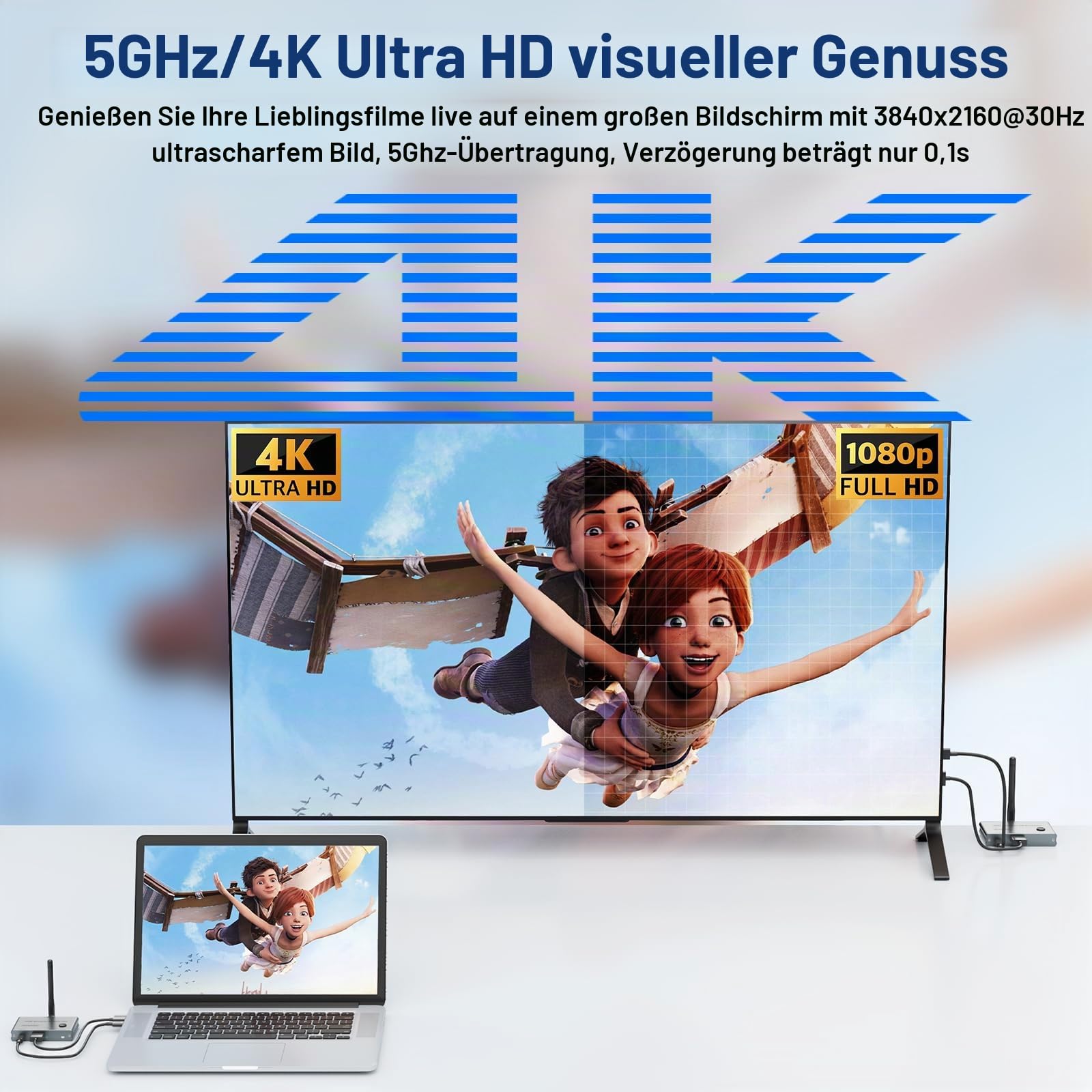 Wireless HDMI Transmitter and Receiver 4K, 328FT/100M