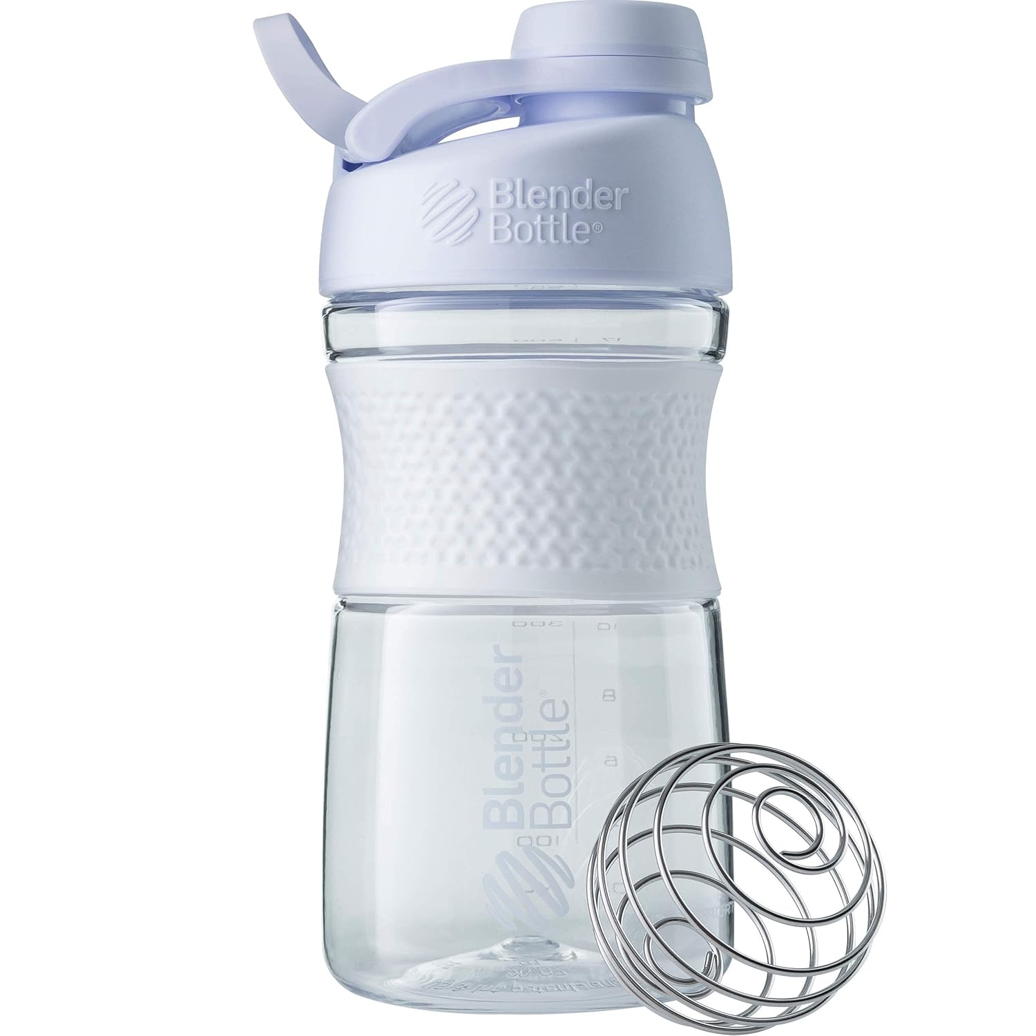 Coqueteleira SportMixer da BlenderBottle perfeita para shakes de proteína e pré-treino, 590 ml, branca