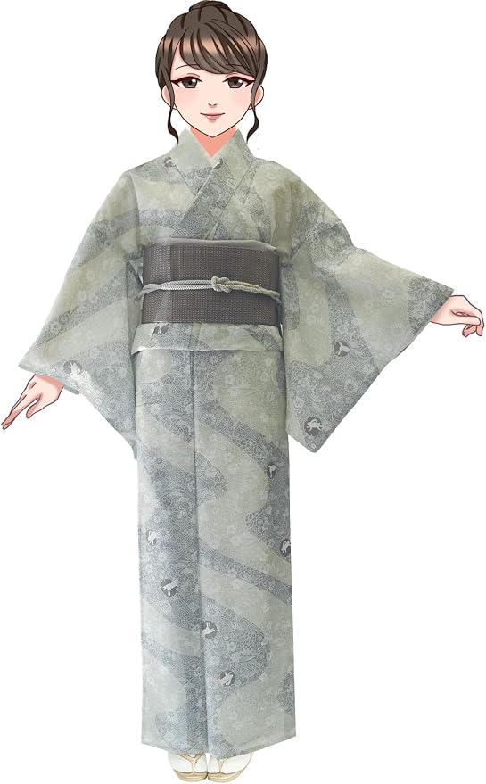 【夏着物】身丈163cm 洗える　小紋　絽　うさぎ　鴇色　薄物　盛夏　美品 Amazon | [京都室町st．] 洗える着物 絽 着物 小紋 夏帯 セット 着物