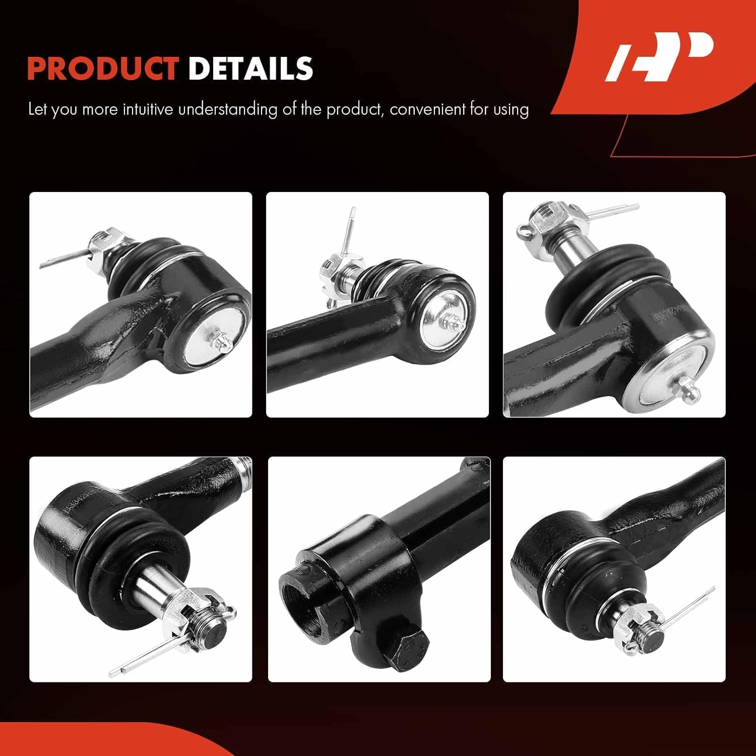 A-Premium Set of 6, Front Inner Center Link, Outer Tie Rod End & Adjusting Sleeve, Compatible with Ford E-150 2003-2006, E-150 Club Wagon 2003-2005, E-150 Econoline (Club Wagon) 1992-2002
