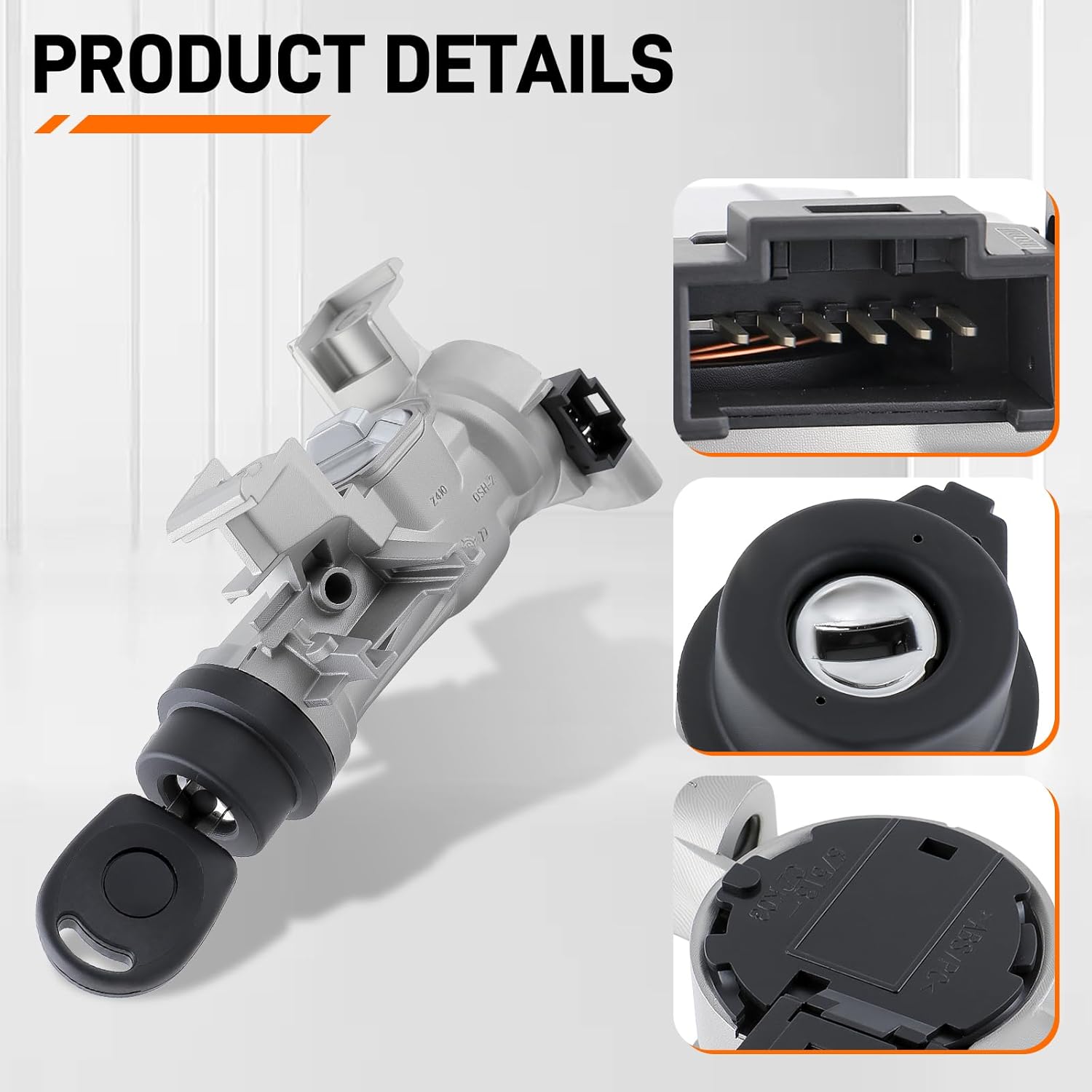 Ignition Switch with Lock Cylinder Key for VW Golf Jetta Ti-guan 2004-2011, Compatible with Audi A3 TT R8 2003-2013 Replace 1K0905851B 1K0905865