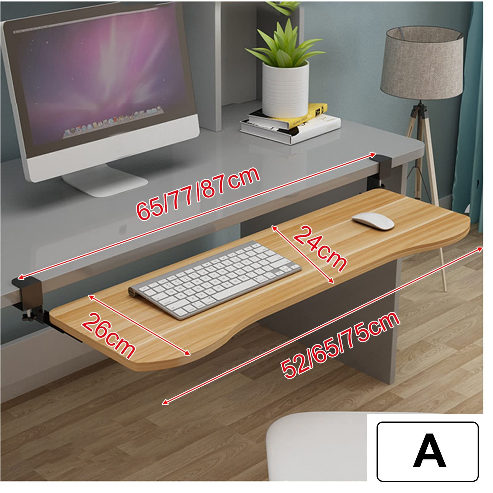 Bandeja Deslizante Para Teclado Debajo Del Escritorio - Cajón Extraíble Para Teclado Y Ratón - Estante De Almacenamiento Que Ahorra Espacio Para La Oficina En Casa Y La Config.A-white-75x25cm(30x10In