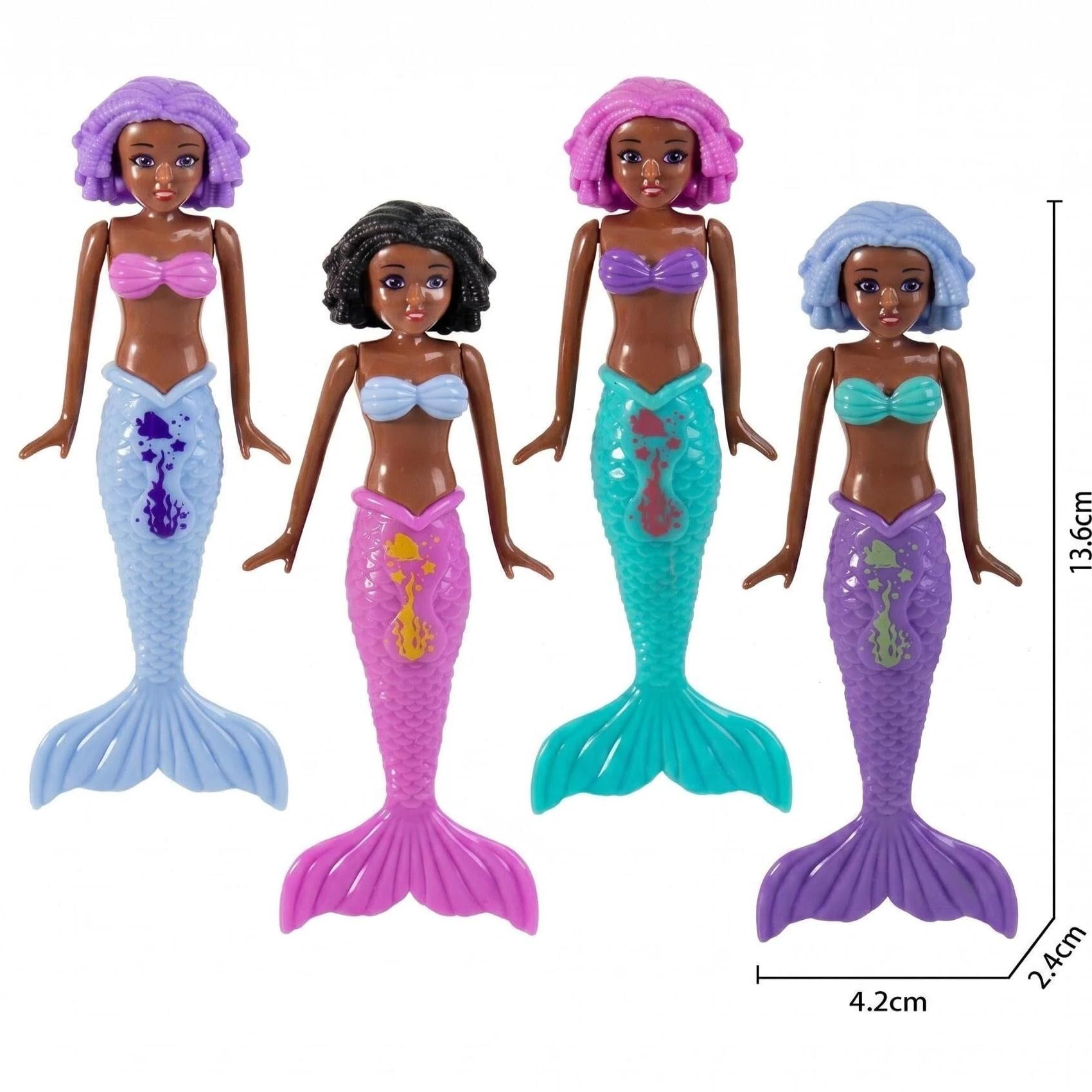 HATFRYF Pool Diving Toy Set, 4 Piece Princess Pool Toys, Water Bath Toy, Swimming Underwater Pool Training Toys - Image 2