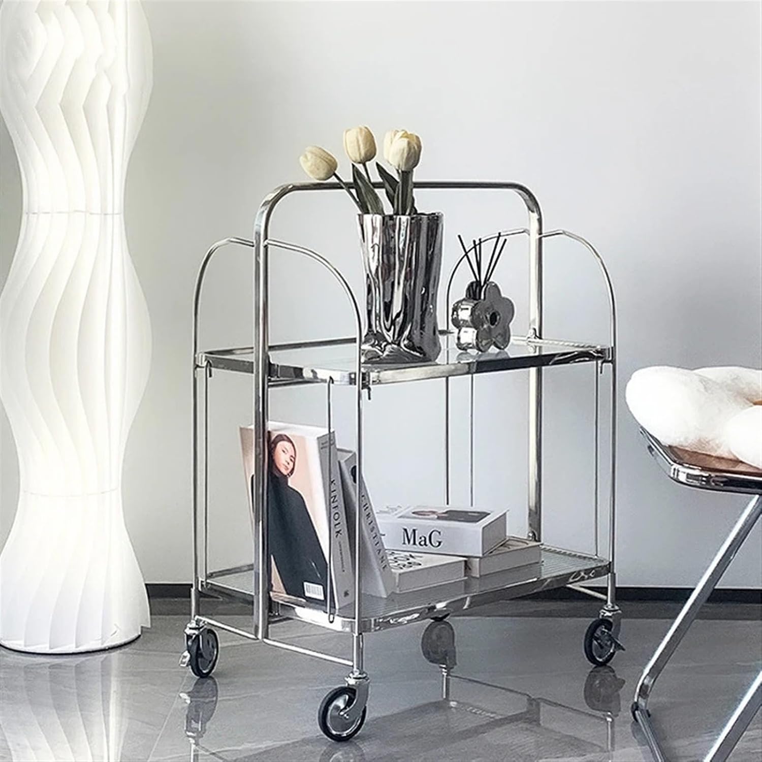 4個/ロット 3インチ ニッケルメッキ ゴールド ラウンドロッド ダイニングホイール ユニバーサルスクリュー PP サイドブレーキ