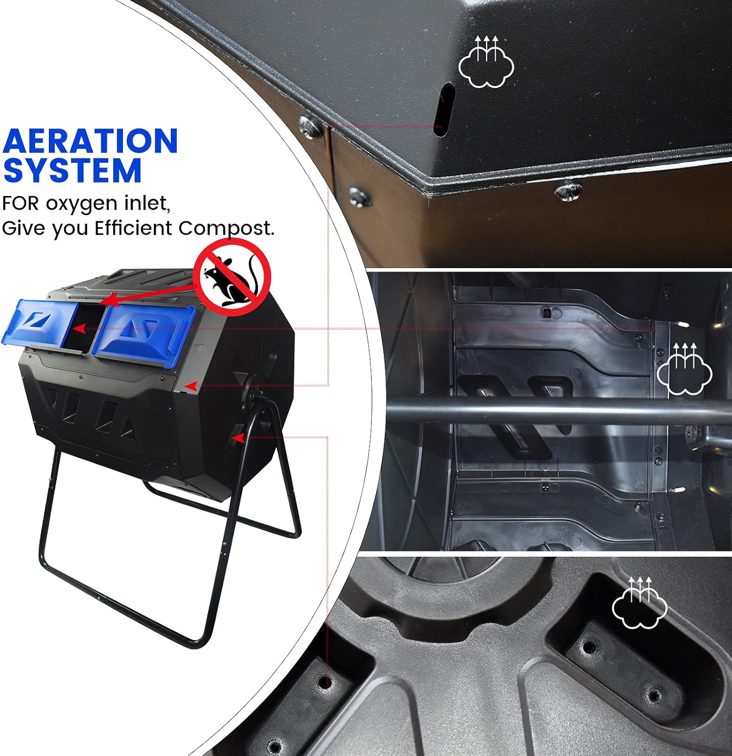 SQUEEZE master Compost Bin 43 Gallon Outdoor Tumbler with Garden Work Apron with Pockets : Patio, Lawn & Garden