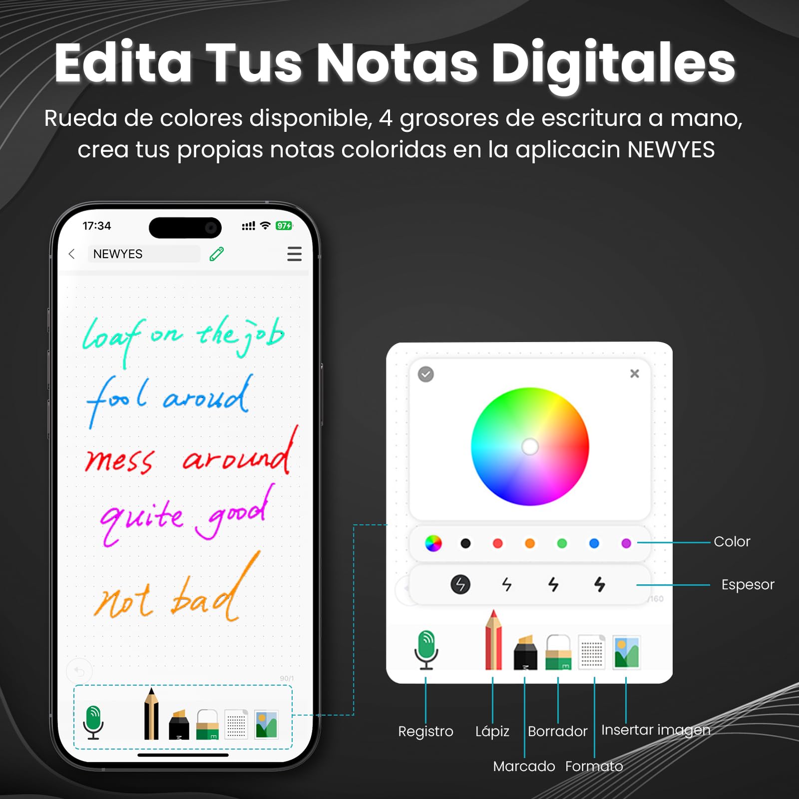 NEWYES Syncpen 3 Set, Smart Pen mit Tablet und Digitales Notizbuch &6 Refills, Echtzeit-Synchronisation& Smart Texterkennung für Student,Lehrer, Meetings, Vorlesungen oder Kreatives Arbeiten