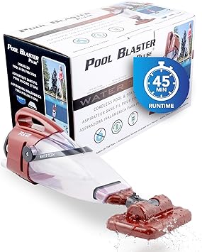 POOL BLASTER Pulse Cordless Pool Vacuum for Above Ground Pool - American-Engineered Hoseless Vac with XL Debris Chamber & 45" Pole - Rechargeable Cleaner with 7.5" Head & 45 Min Runtime