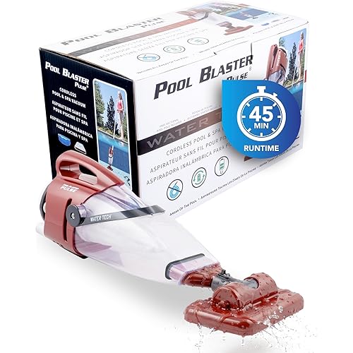 POOL BLASTER Pulse Cordless Pool Vacuum for Above Ground Pool - American-Engineered Hoseless Vac with XL Debris Chamber & 45" Pole - Rechargeable Cleaner with 7.5" Head & 45 Min Runtime