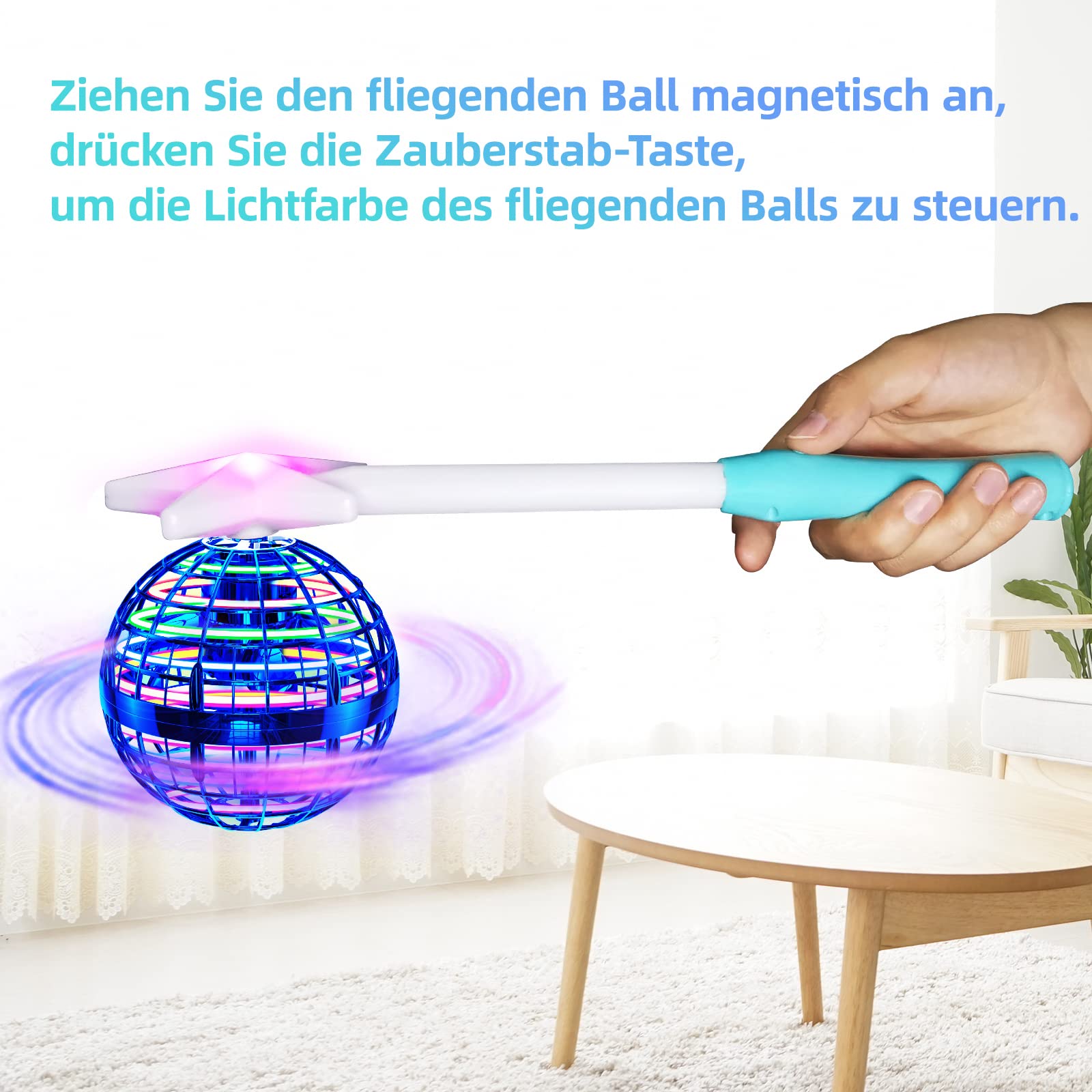 Ivtivfu Juguetes voladores Que traen la Magia a la Realidad al Aire Libre Cosas Frescas Juguetes Flying Orb Ball Spinner Spinner Drones Ball Boomerang (Green)
