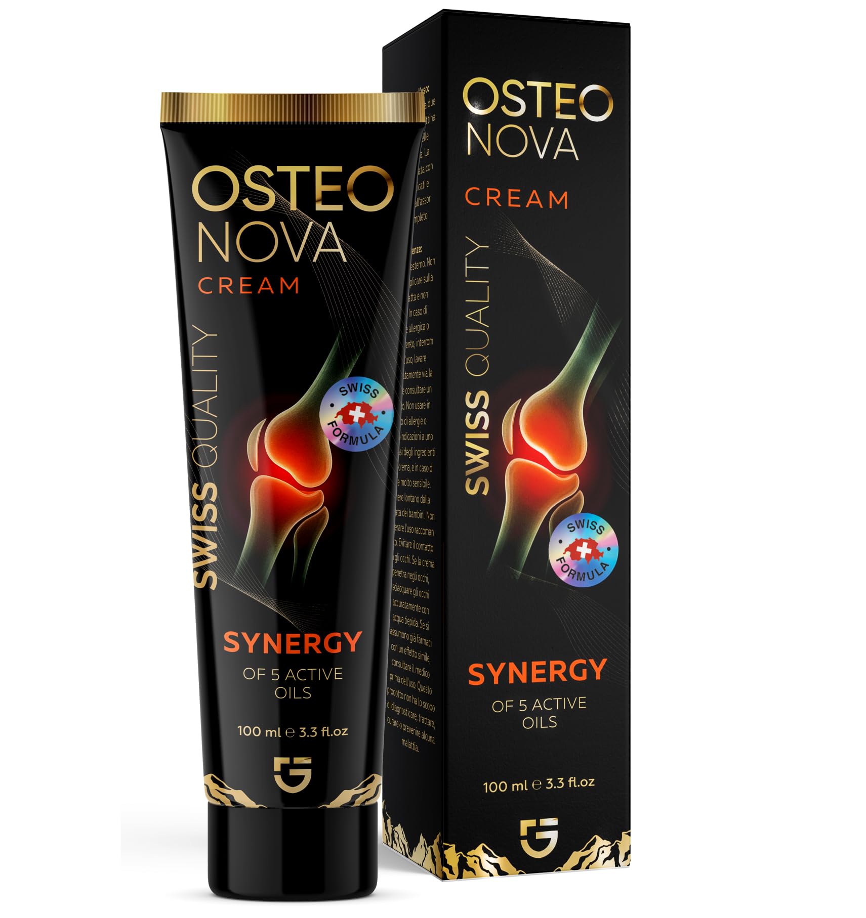 OSTEONOVA | Crema per Articolazioni e Muscoli | Effetto Riscaldante e Rilassante | Con Artiglio del Diavolo, Capsicum, Mentolo, Olio di Eucalipto, Olio di Menta e Acido Salicilico | 100 ml